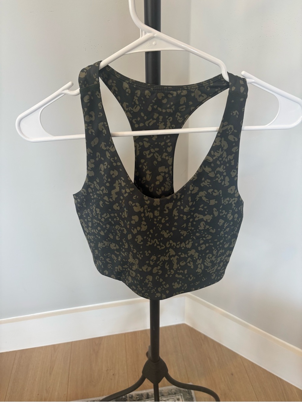 Zella Olive Green Printed Racerback Sports Bralette
